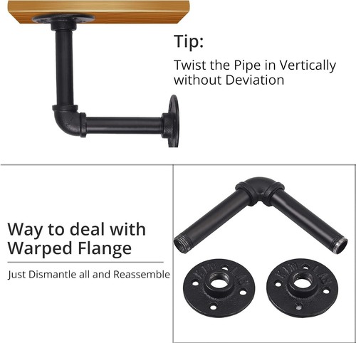 SOPORTES DE ESTANTE DE TUBO HOMGEN 2 PIEZAS TUBO RACK TUBERÍA INDUSTRIAL PLOMERÍA - Imagen 8 de 11