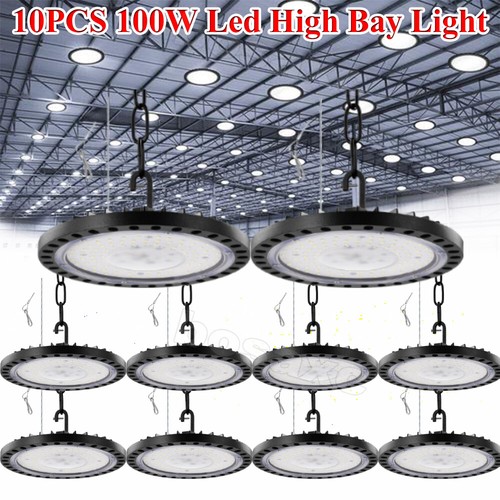 10 Pack 100W UFO Led High Bay Light Factory Warehouse Commercial Led
