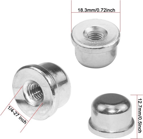 Pair (2) Knob Lamp Shade Finials, 1/2" H Nickel Plated Cast Metal-1/4"-27 Thread - Picture 5 of 7