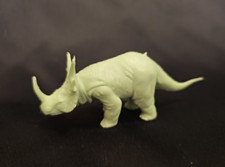 Marx Styracosaurus Vintage 1971 Prehistoric Playset Light Green Plastic Dinosaur
