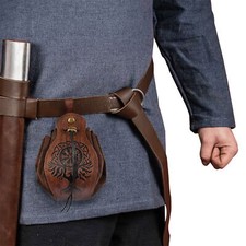 PU Leather Medieval Vintage Bag Viking Style Hangable Belt Coin Pouch Waist Bag