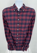 The Normal Brand Men's Large Flannel Shirt Blue Red Plaid Button Down L/S Logo