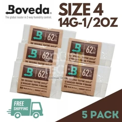 5 Pack Boveda 62% 14g Size 4 2 Way Humidity Control Packs - Save 20% Multibuy