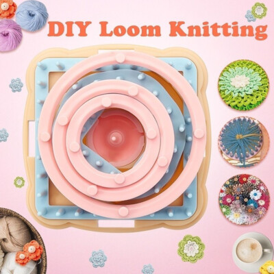 9-teilig Strickwebstuhl Blume Gänseblümchen Mustermacher Wolle Garn Nadel Webstuhl Nähwerkzeug