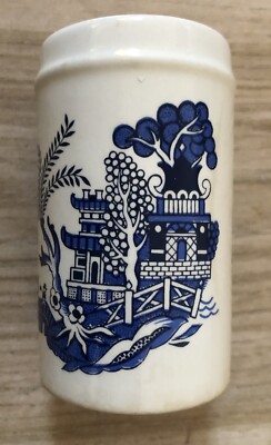 Vintage Ringtons Tee Palissy Royal Worcester Spode blau & weiß Keramik Salzkanne