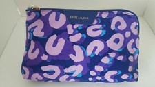 Estee Lauder Cosmetic Makeup Bag Case Zipper  Purple