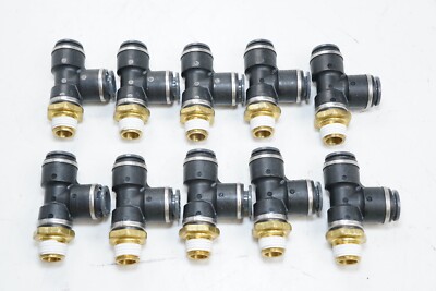 10 Pack SMC KV2Y11-35S PNEUMATIC DOT MALE RUN TEE 1/4'' NPT 3/8'' For FREIGHTLINER