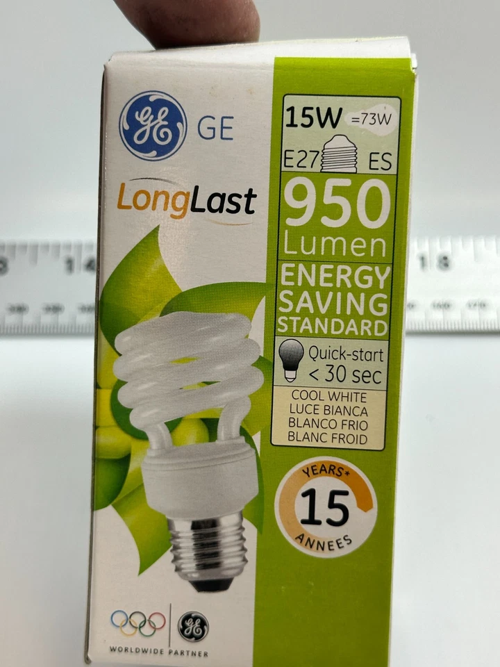 GE 314-0088 Spiral Light Bulb 15W ES 4K Cool White 950 Lumen Energy Saving - NEW - Image 4 of 4