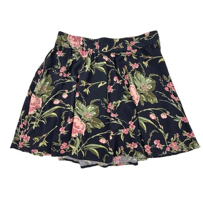 NEW Vero Moda Devora Simply Easy Skater Skirt Women Size Large Navy Floral