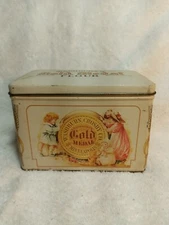 Washburn's Gold Medal Flour Metal Recipe Box Tin 