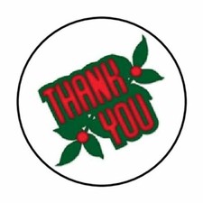 48 THANK YOU CHRISTMAS ENVELOPE SEALS LABELS STICKERS 1.2" ROUND