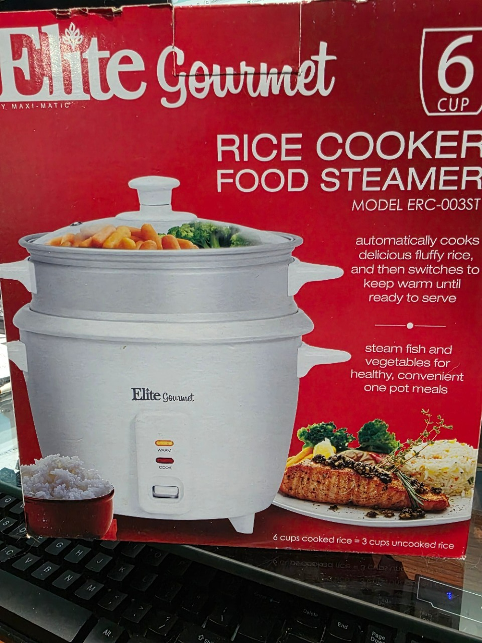 Elite Gourmet ERC-003ST 6 Cup Rice Steamer