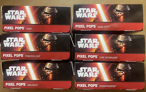 6 Pack Star Wars Pixel Pops Leia Luke Han Storm Boba Yoda Craft 8-Bit - Picture 4 of 11