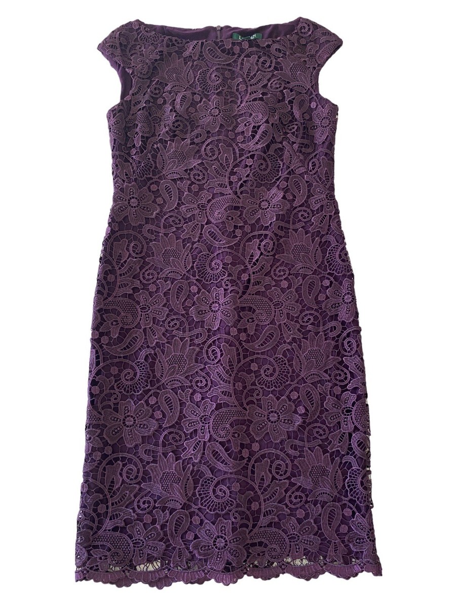 plum lace cocktail dress Flying Tomato Plum Floral Lace Smocked Mini Dress