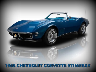 1968 Chevrolet Corvette Stingray in Blue New Metal Sign: 12x16'' & Ships Free