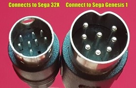 Sega 32X AC Adapter Power Supply & AV + 32X Link Mixing Cable for Genesis 1 NEW