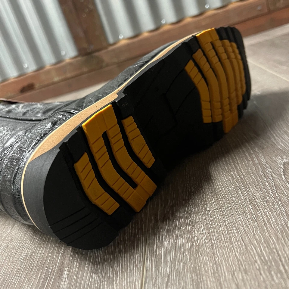 BOTAS DE TRABAJO HOMBRE PUNTERA DE ACERO ESTAMPADO COCODRILO SEGURIDAD DOBLE SUELA PUNTA CUADRADA BOTAS 830 Foto 2 de 2