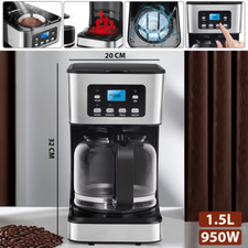 Kaffeemaschine Filterkaffee Kaffeeautomat 1,5 L Thermoskanne PPGlas Display 950W