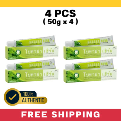 4x Botaya herb toothpaste fresh breath Cleans gums and teeth deeply 50 g.