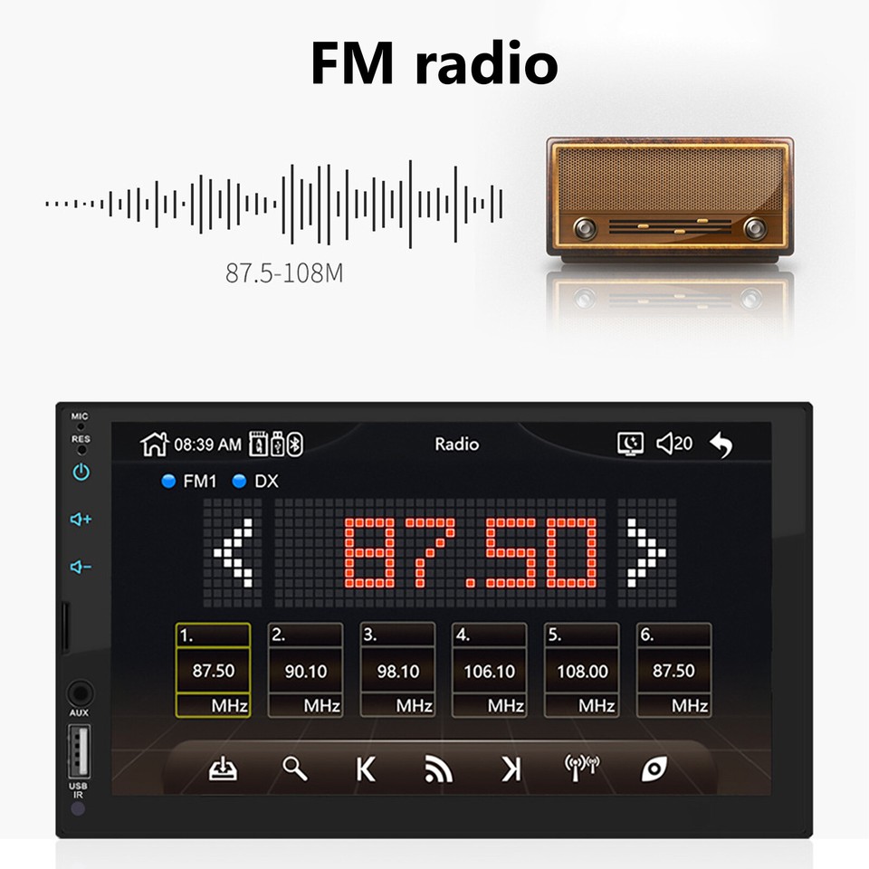 Apple Carplay Car Stereo Radio Android Auto 7" 2Din Touch Screen