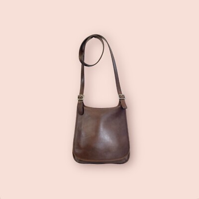バッグ vintage coach old waist pouch brown VTG 1995 Coach 0515 Brown Leather Canteen Waist Pouch 24-34