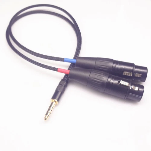 Cavo cuffie placcato argento da 4,4 mm a 3 pin XLR 2 spine bilanciate donna cavo AUX~ - Foto 1 di 5