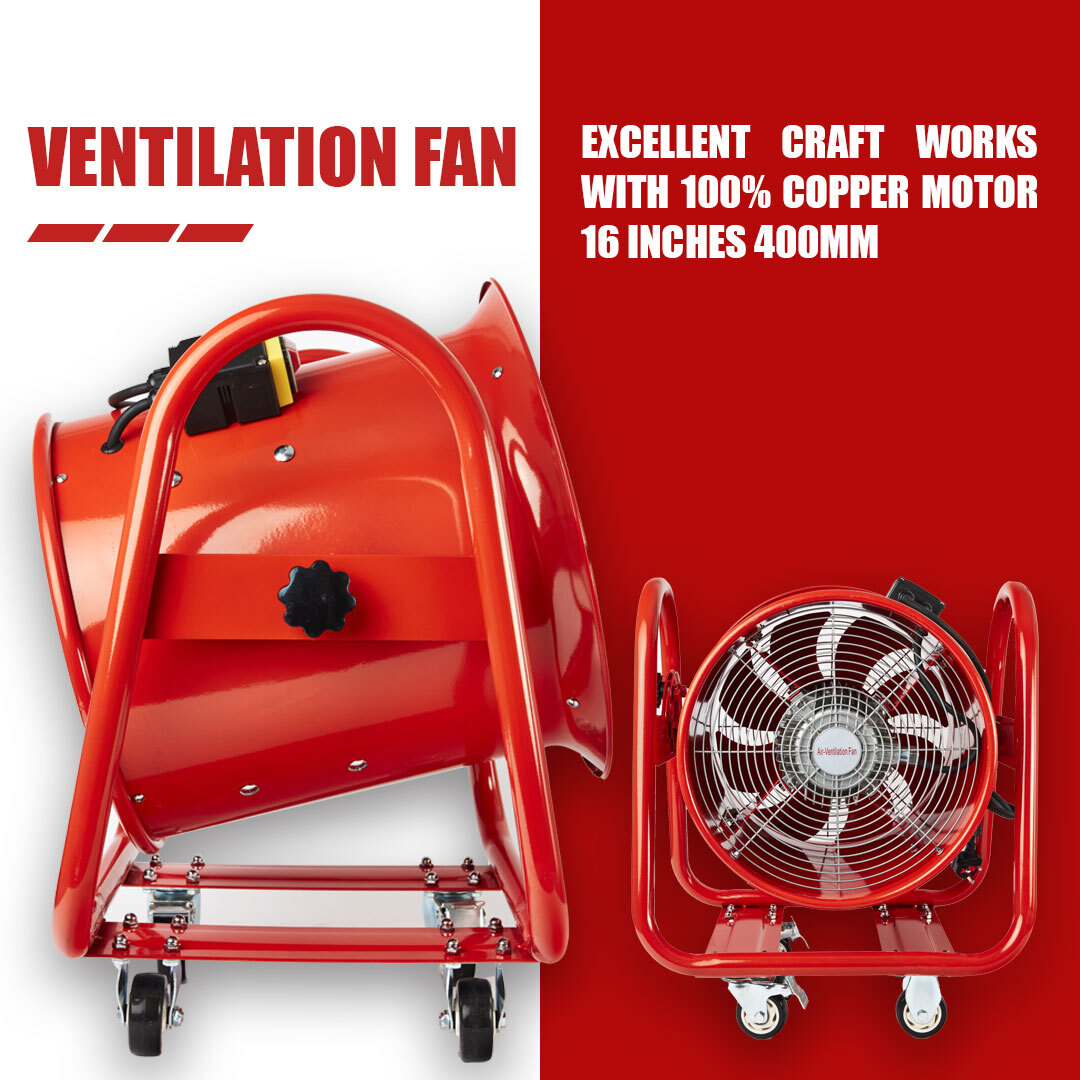 Ventilateur Extracteur Axial Industriel 16 Pouces - Portable, Puissance <1000W, Neuf