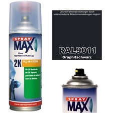Spraydose 2K Lackspray Matt Seidenmatt Glänzend RAL 9011 GRAPHITSCHWARZ Acryllac