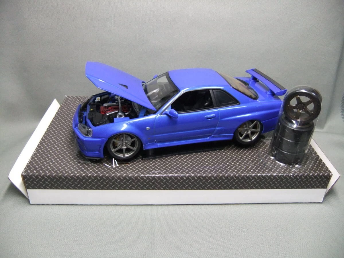 Hot Works 1/24 Nissan GT-R R34 Blue nismo V-Spec II 2002 AUTO PRO SHOP Diecast