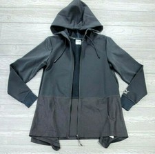 Puma Evo Women Full Zip Hoodie Workout Jacket Black Small Fleece Mesh Drawstring