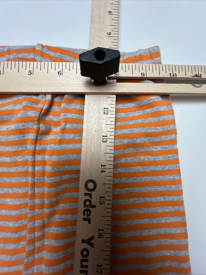 Pantalones de pijama Oshkosh para niños talla 8 naranja gris a rayas con puños azul marino Foto 3 de 4