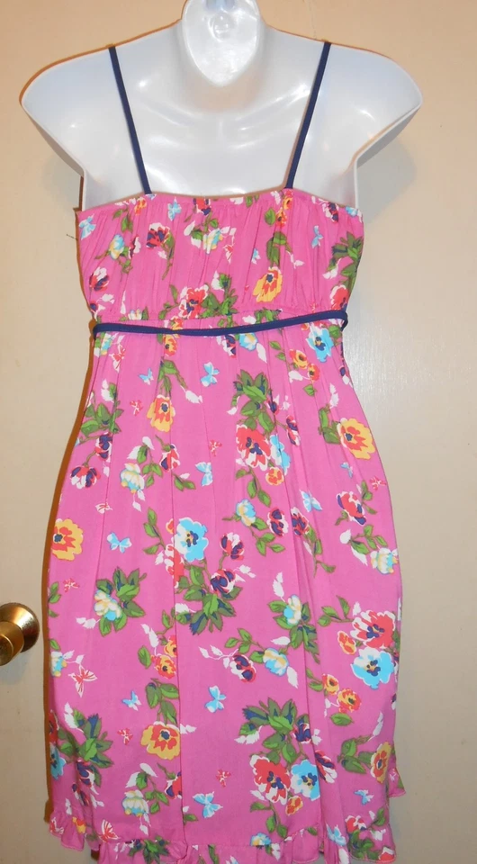 Vestido Floral Pinky Niñas Volantes Dobladillo Primavera Verano Rosa y Azul 12 Nuevo con Etiquetas Foto 2 de 2