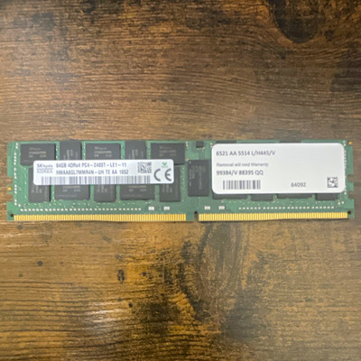 SK hynix 64GB DDR4 RDIMM ECC Registered PC4-2400T 288-Pin HMAA8GL7MMR4N-UH