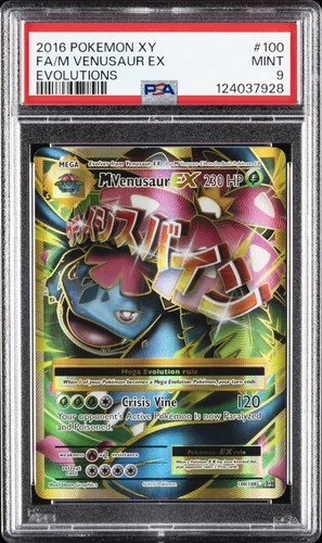 2016 POKEMON XY EVOLUTIONS #100 FULL ART/M VENUSAUR EX PSA 9