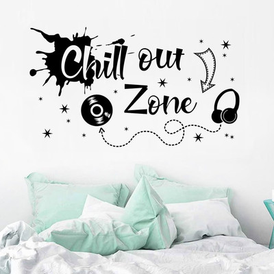 Wandtattoo Jugendzimmer Spruch CHILL OUT ZONE schwarz XXL Wandsticker