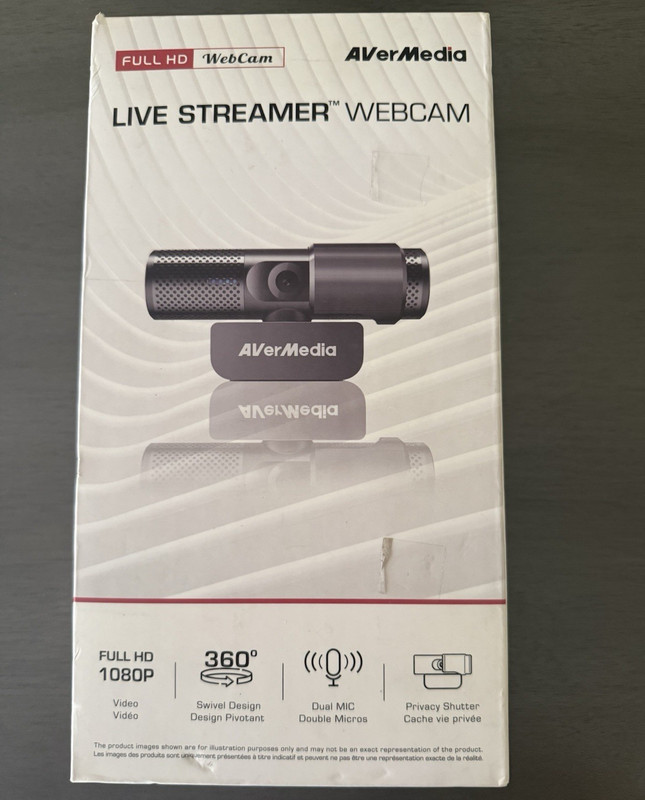 AVerMedia Live Streamer Webcam 1080p Full HD Built-In Mic Privacy Shutter