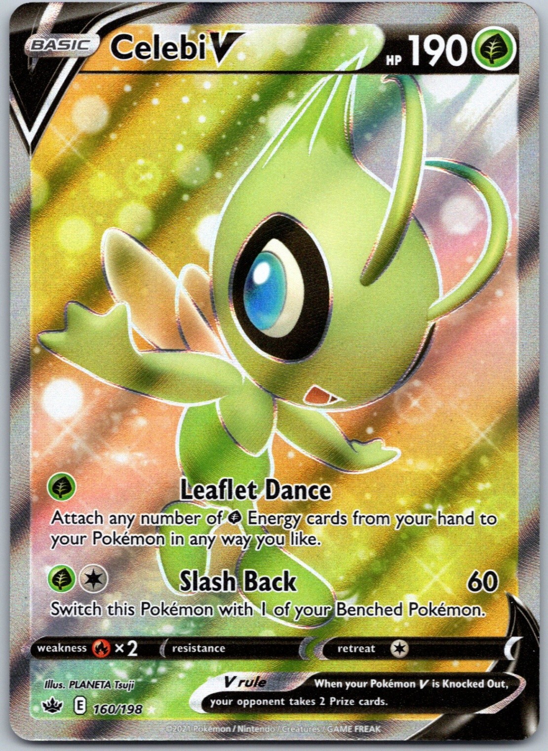 Celebi V (Full Art) 160/198 SWSH06: Chilling Reign - Ultra Rare NM Holo