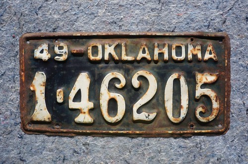 1949 OKLAHOMA License Plate