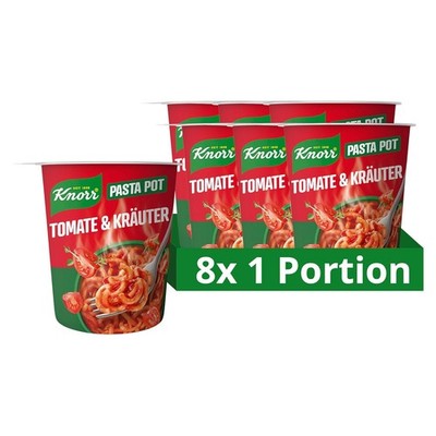 Knorr Pasta Snack Tomaten-Sauce Instant Nudeln Pasta Snack 8er Pack 8 x 69 g