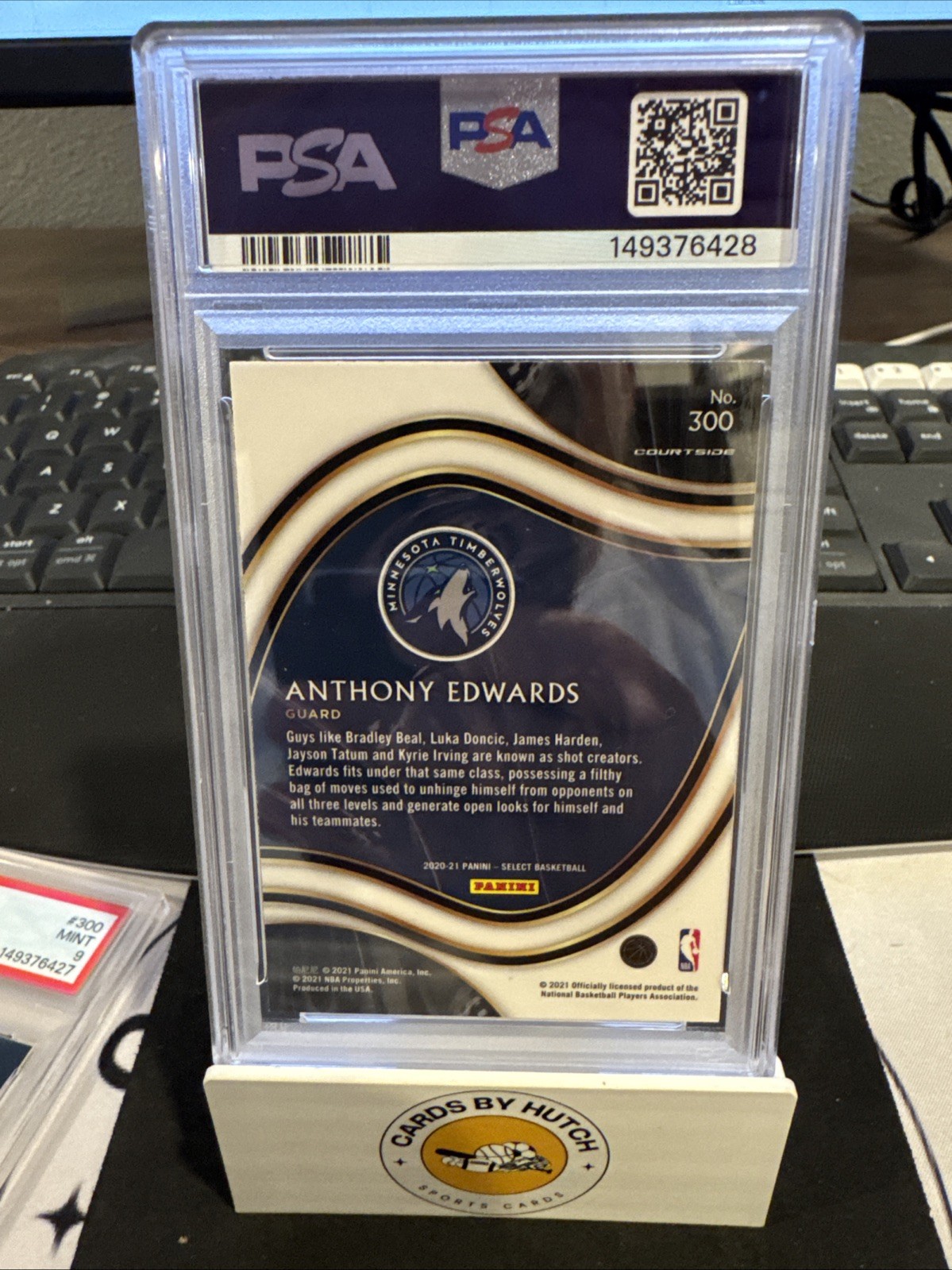 2020 Select Blue Retail Anthony Edwards #300 PSA 9 Rookie view 2