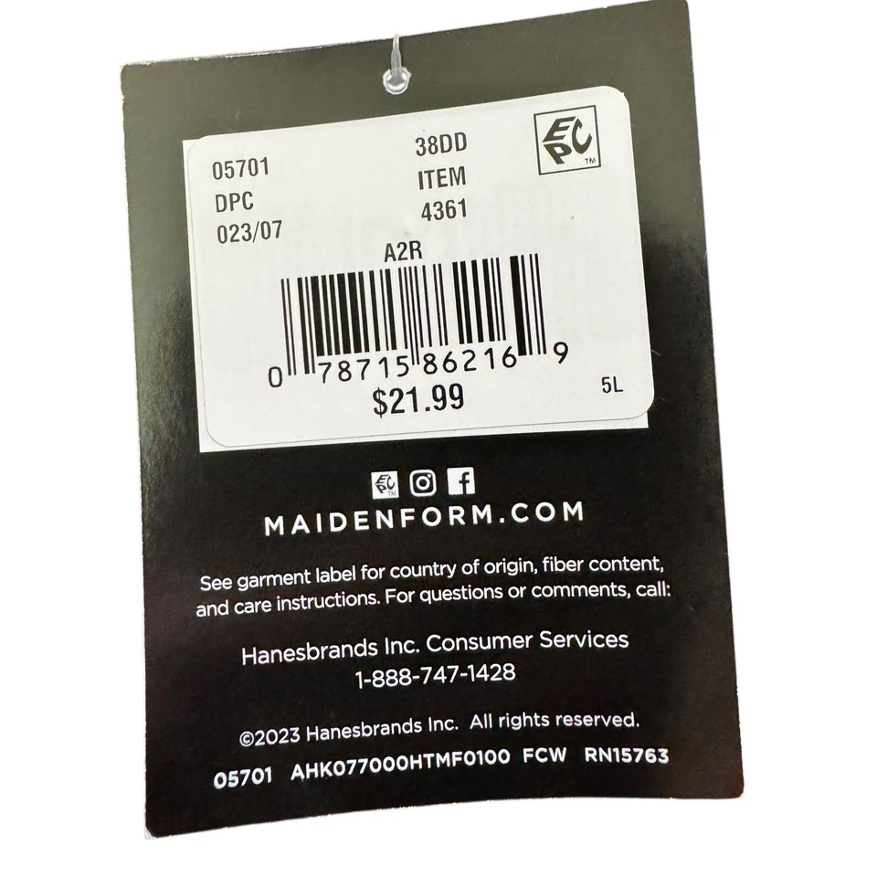 Sutiã Maidenform Basicamente Sexy Camiseta Branco 38DD Underwire Cobertura Total - Imagem 3 de 4