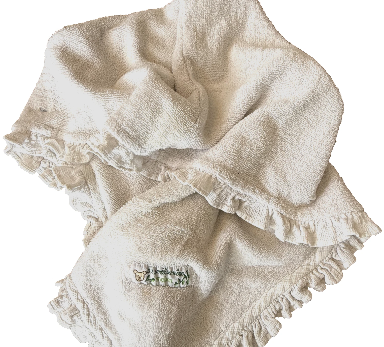 VINTAGE BABY HOODED BATH TOWEL WHITE RUFFLE DU PAREIL AU MEME MAISON MADE FRANCE
Opens in a new wind