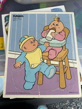 Vintage Playskool Wooden Puzzle Feeding Baby 1991 Made in USA # 240-06