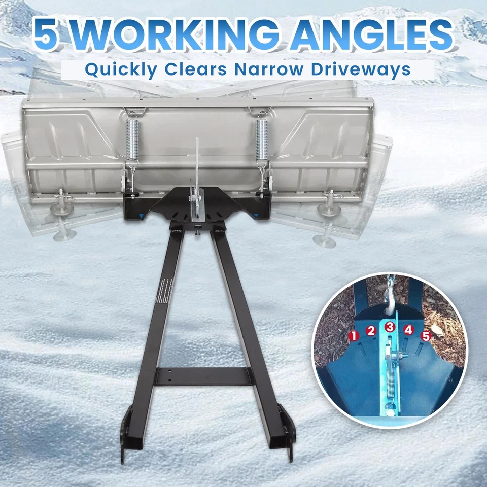 Snow Plow Blade Universal Kit Adjustable 48" For Honda Kawasaki Polaris ATV - Image 3 of 4