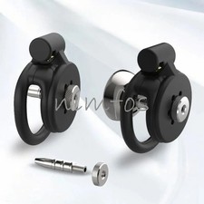 Sissy Male Flat Chastity Cage Device CB Lock with 4 Size Rings Lock Metal Tube