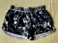 Girls Under Armor athletic shorts, Camo Purple, grey YMD