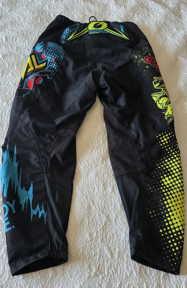 Pantalones de carreras Great Adult Youth talla 32 O'Neal Element Villain negro amarillo azul Foto 4 de 4