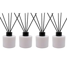 100ML Reed Diffuser Sets,3.4 OZ Empty Matte Round Glass Bottle with Black Sti...