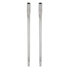 2pcs Nut Driver Drill Bit 6mm Socket 1/4" Hex Shank 10" Long Magnetic Setter