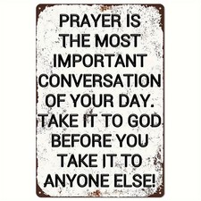 Prayer Quote Rustic Farmhouse Style Tin Metal Signs Home D cor 8x12
